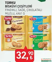 TORKU BİSKÜVİ ÇEŞİTLERİ 4X61 G TORKU BİSKÜVİ ÇEŞİTLERİ 4X61 G